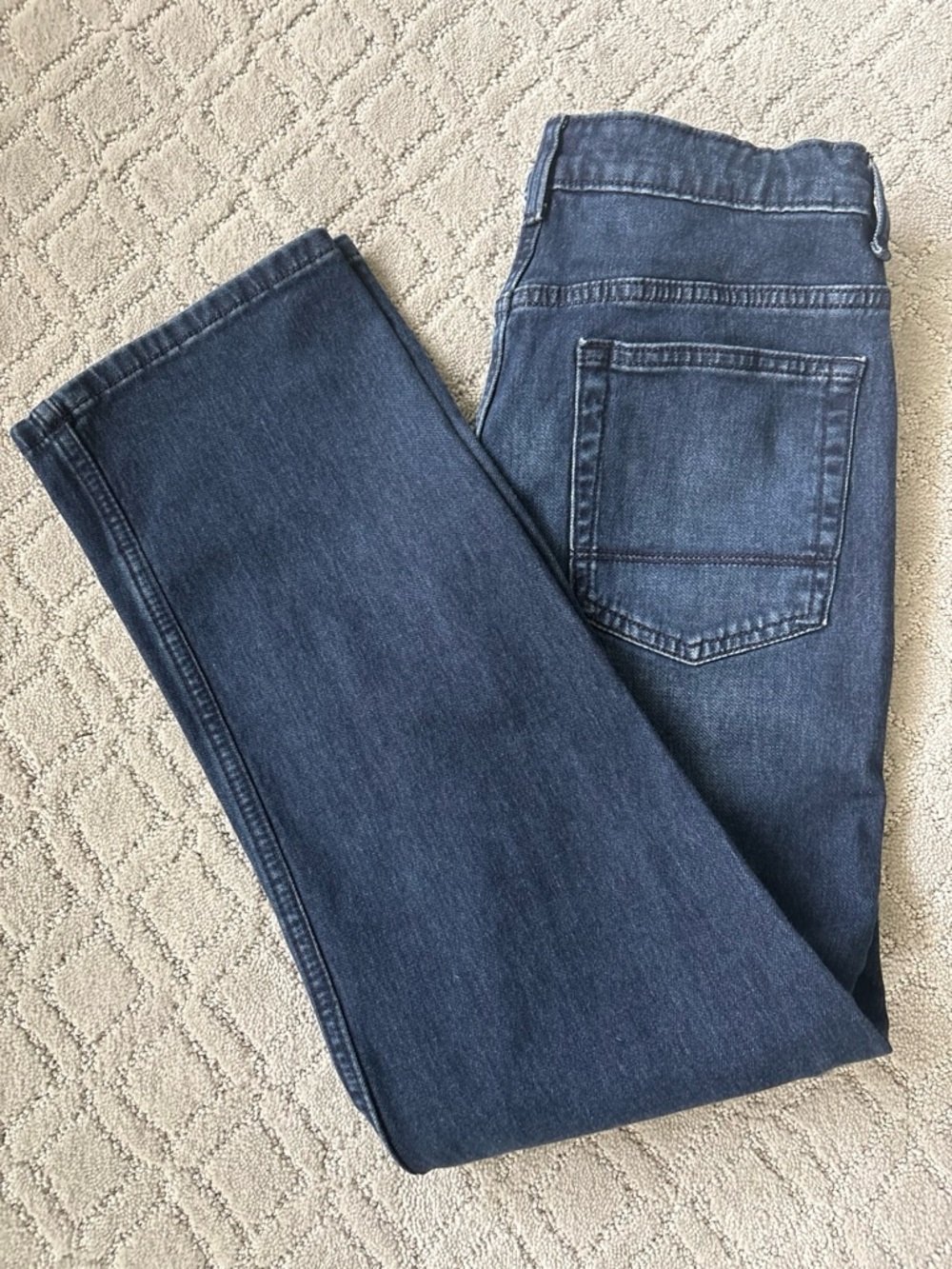 Classic Men's Dark Blue Denim Jeans